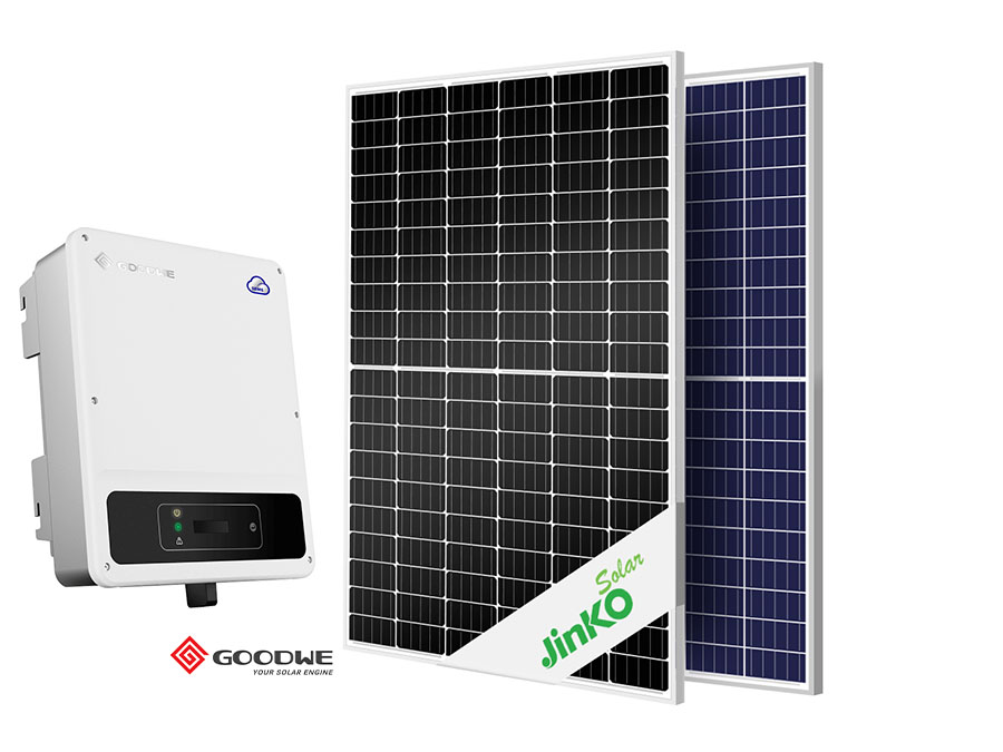 one goodwe and two jinko solar panels residential solar